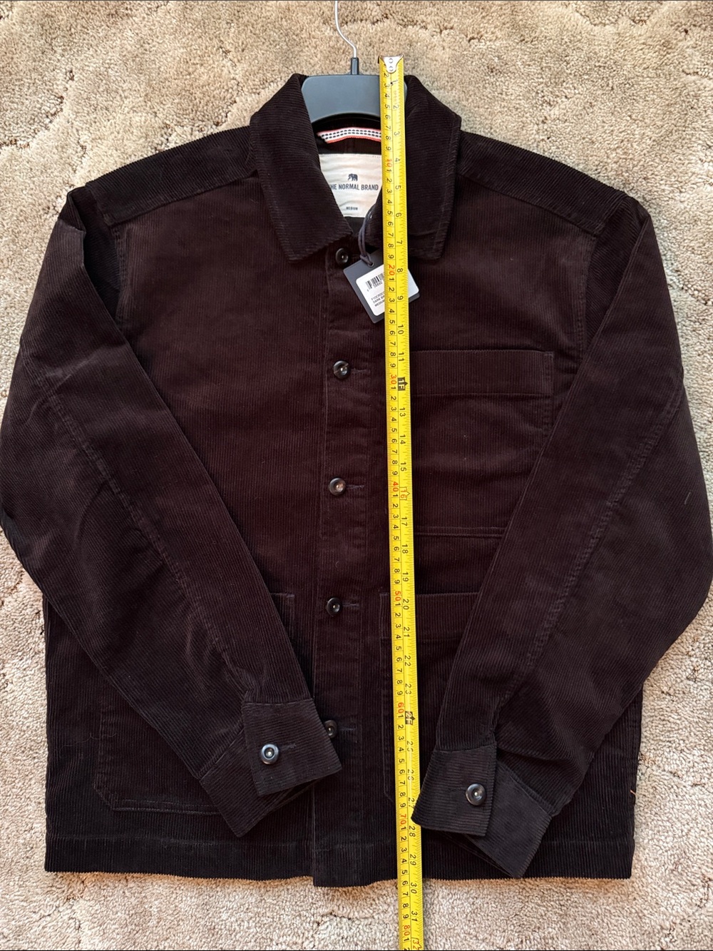 The Normal Brand Men's Dark Brown Corduroy Chore Coat Medium NWT - Picture 6 of 9